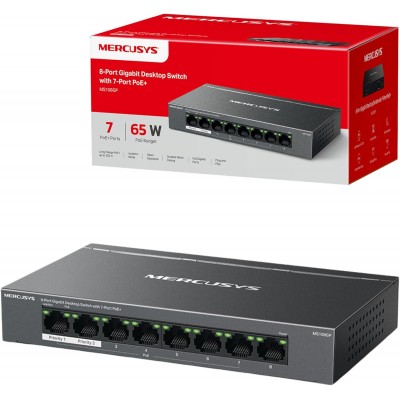 SWITCH RJ45 MERCUSYS MS108GP AVEC PORTS POE+