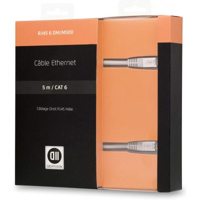 CABLE RJ45 D2 CATEGORIE 6 - 5M DROIT / BLINDAGE U/UTP