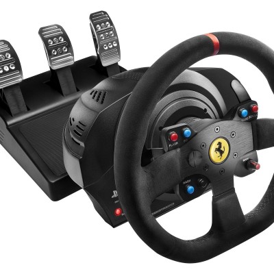 Volant THRUSTMASTER T300 Ferrari Intégral Alcantara + pédalier - Version PC/PS5/PS4/PS3