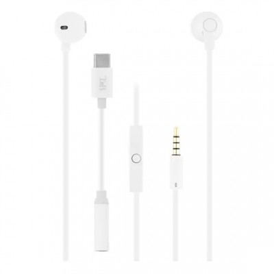 Ecouteurs USB-C ou JAck 3,5mm TNB SWEET - Blanc