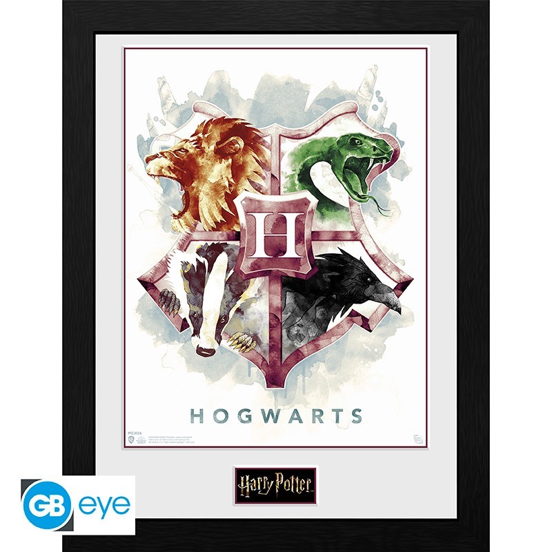Tirage encadré HARRY POTTER - Hogwarts aquarelle