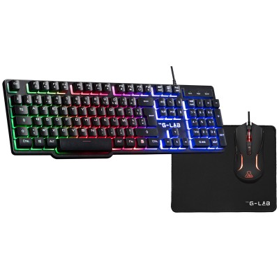 PACK GAMING FILAIRE THE G-LAB COMBO CHROME EX - 3-EN-1