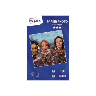 PAPIER PHOTO AVERY - VERSION CLASSIQUE / A4 - PACK DE 50 FEUILLES
